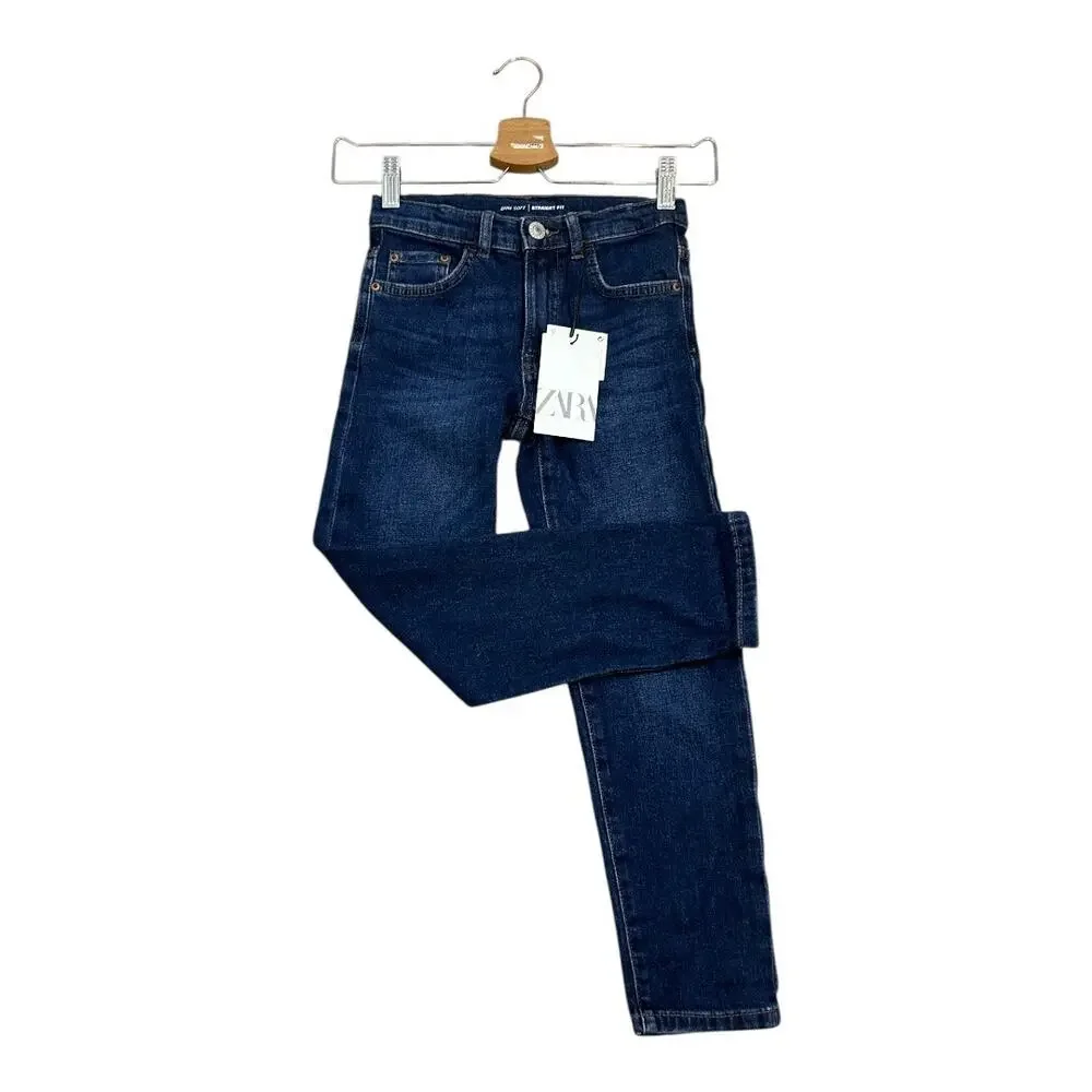 NWT Zara‎ Kids Straight Fit Denim Dark Rinse Size 8